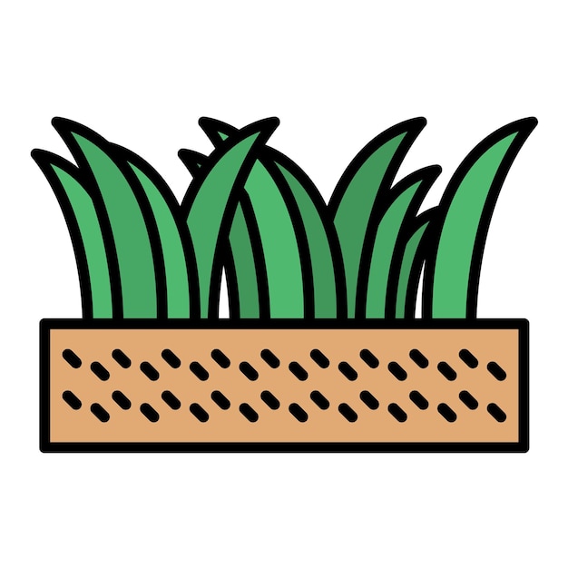 Ilustración plana de hierba