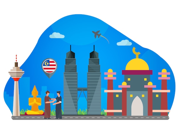 Vector ilustración plana hito de malasia