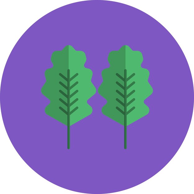 Ilustración plana de hoja de roble