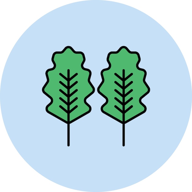 Ilustración plana de hoja de roble