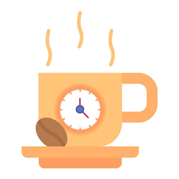 Ilustración plana de la hora del café