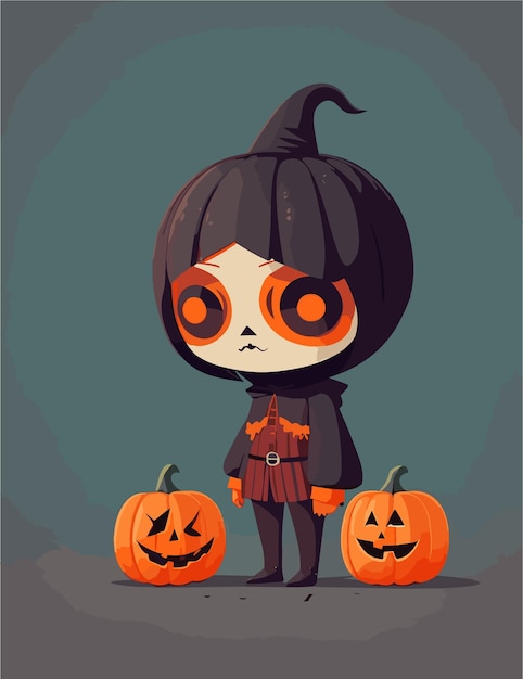 una ilustración plana de la hora de halloween