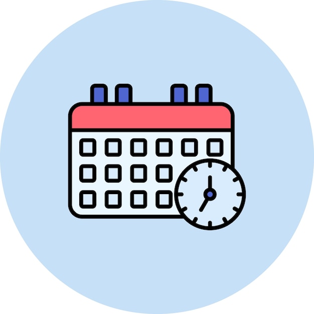 Ilustración plana del horario