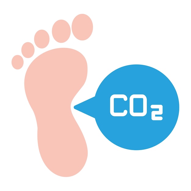 Ilustración plana de huella de carbono
