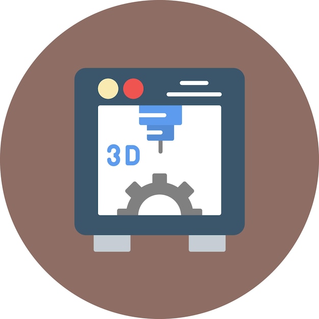Ilustración plana de la impresora 3D