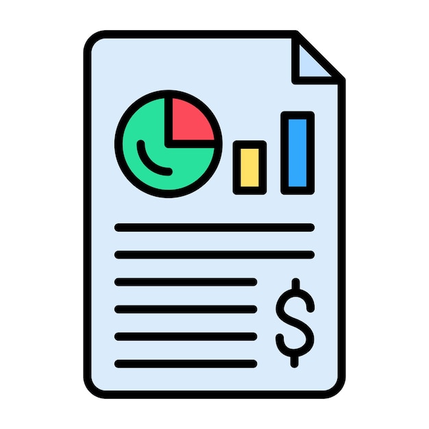 Ilustración plana del informe empresarial