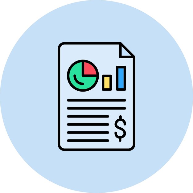 Ilustración plana del informe empresarial