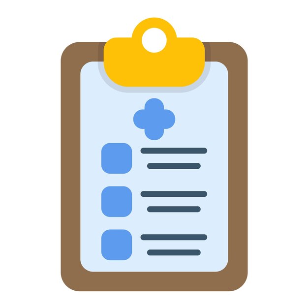 Ilustración plana del informe médico
