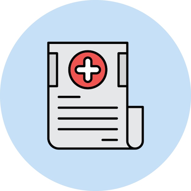 Ilustración plana del informe médico