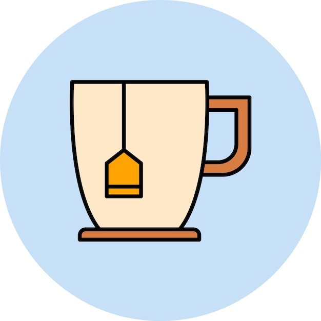 Ilustración plana de la infusión de té