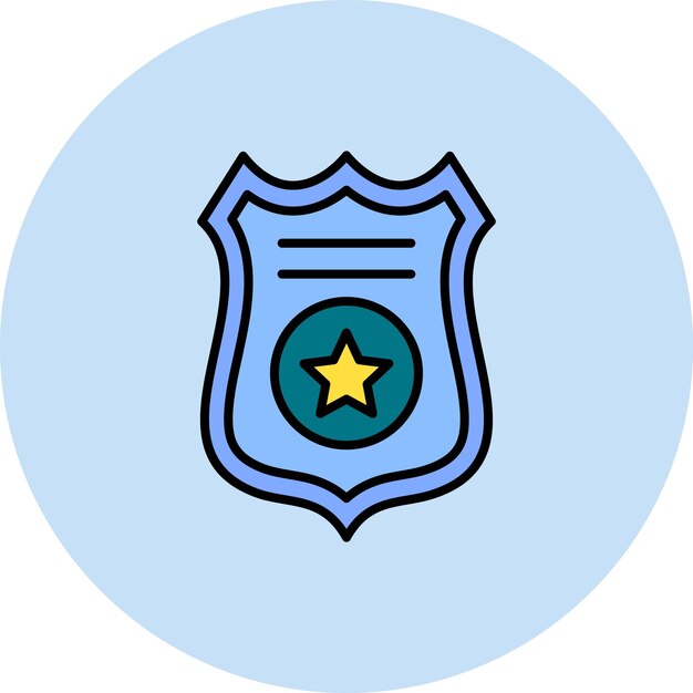 Ilustración plana de la insignia de policía