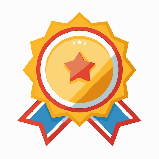 Ilustración plana de la insignia del premio sobre fondo blanco