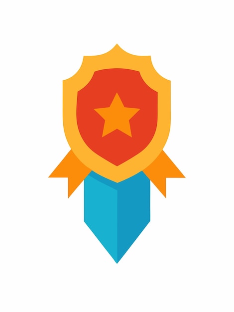 Ilustración plana de la insignia del premio sobre fondo blanco