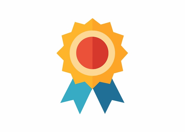 Ilustración plana de la insignia del premio sobre fondo blanco