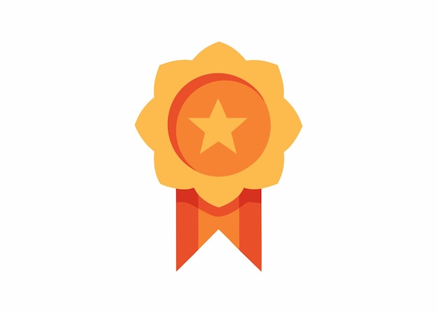Ilustración plana de la insignia del premio sobre fondo blanco