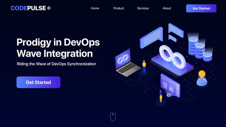 Vector ilustración plana isométrica del proceso de desarrollo de devops