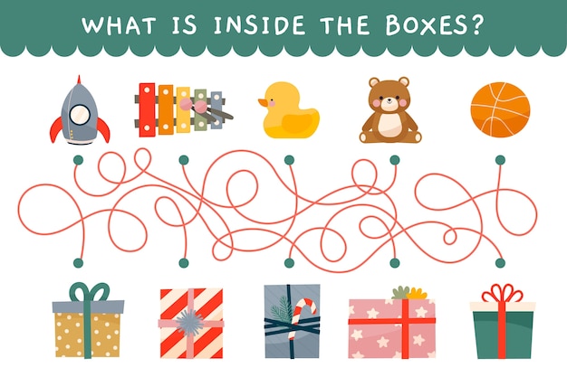 Ilustración plana del juego de navidad