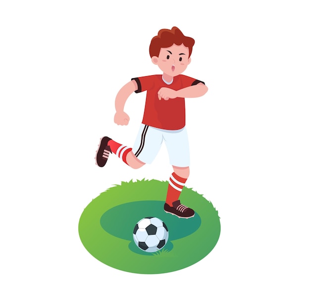 Vector ilustración plana de jugador de fútbol de fútbol