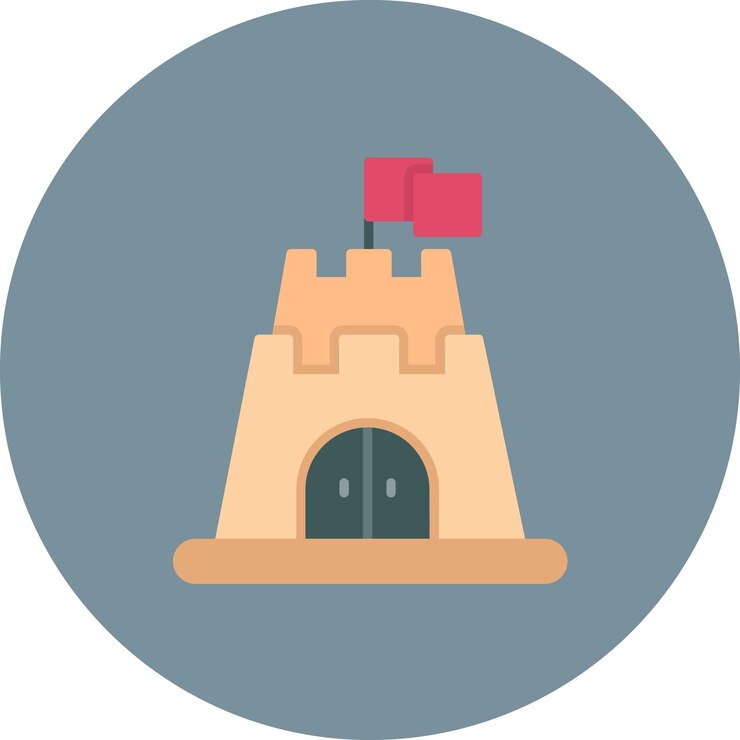 Vector ilustración plana de juguete del castillo