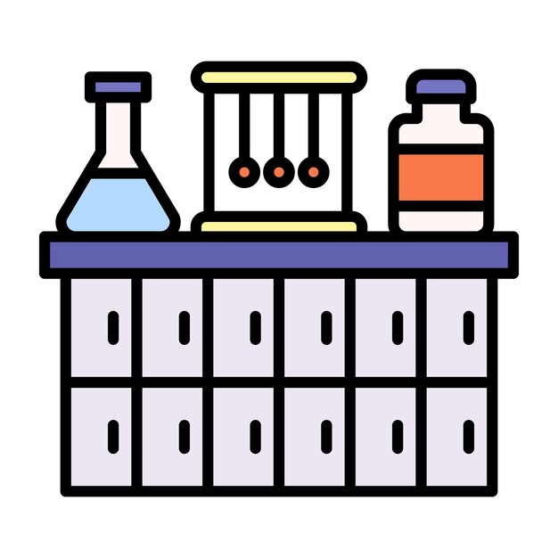 Ilustración plana de laboratorio médico