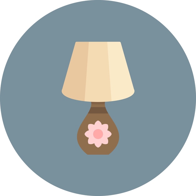 Ilustración plana de lámpara de mesa