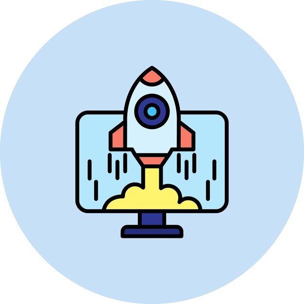 Ilustración plana de lanzamiento del proyecto
