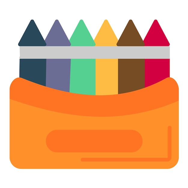 Ilustración plana con lápices de colores
