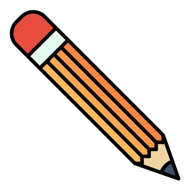 Ilustración plana de lápiz