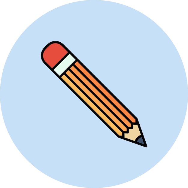 Ilustración plana de lápiz