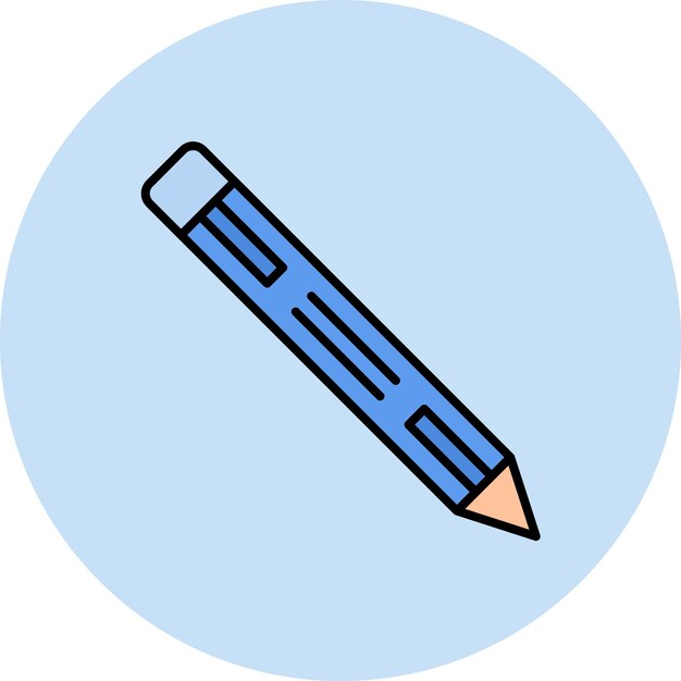 Ilustración plana de lápiz