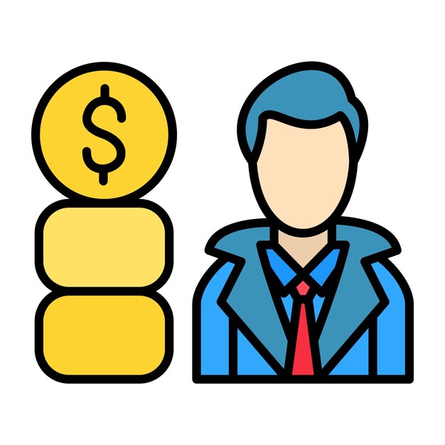 Ilustración plana del líder empresarial