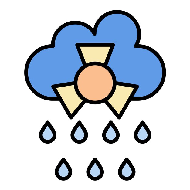 Ilustración plana de la lluvia ácida