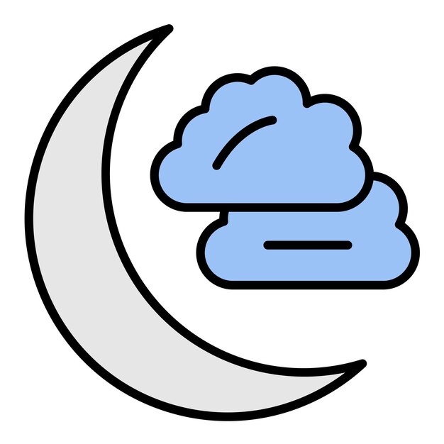 Ilustración plana de luna nueva