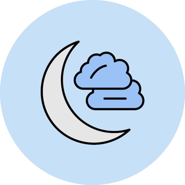 Ilustración plana de la luna nueva
