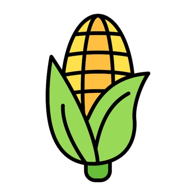 Ilustración plana de maíz