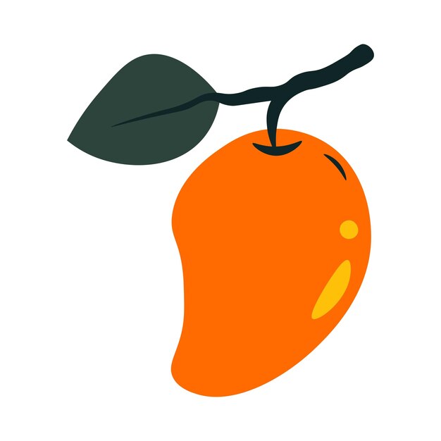 Ilustración plana de mango con icono a todo color