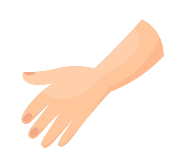 Ilustración plana de mano humana abierta