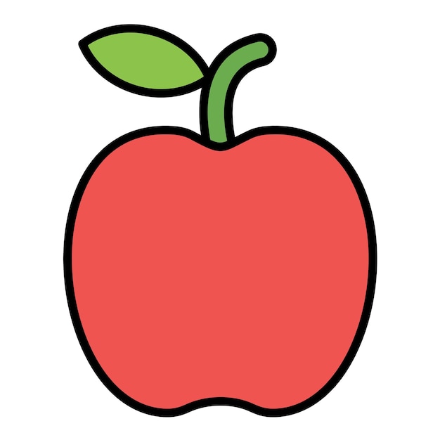 Ilustración plana de manzana