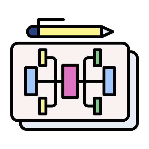 Ilustración plana del mapa mental