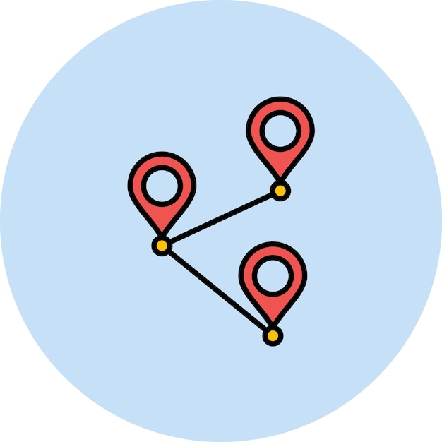 Ilustración plana del mapa de la ruta
