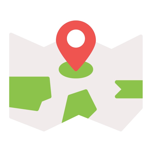 Ilustración plana del mapa