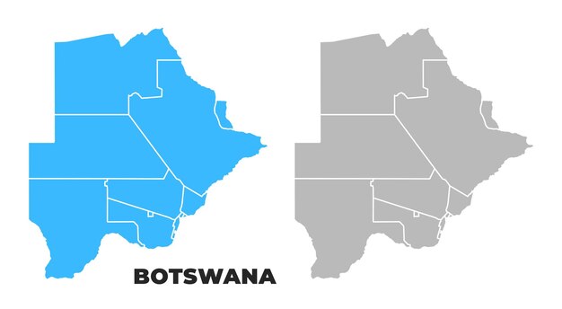 Ilustración plana de mapas simples de Botsuana
