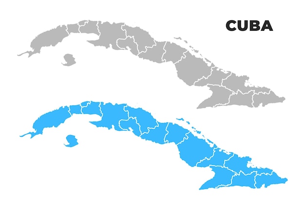 Ilustración plana de mapas simples de Cuba