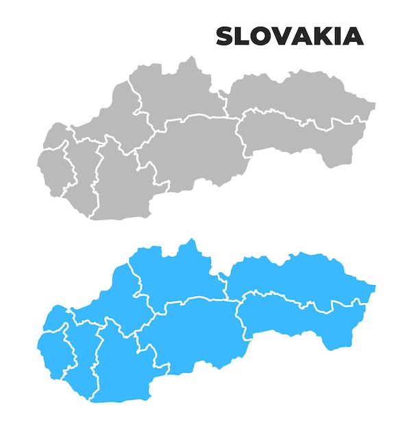 Ilustración plana de mapas simples de Eslovaquia