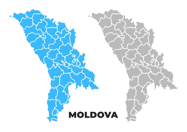 Ilustración plana de mapas simples de Moldavia