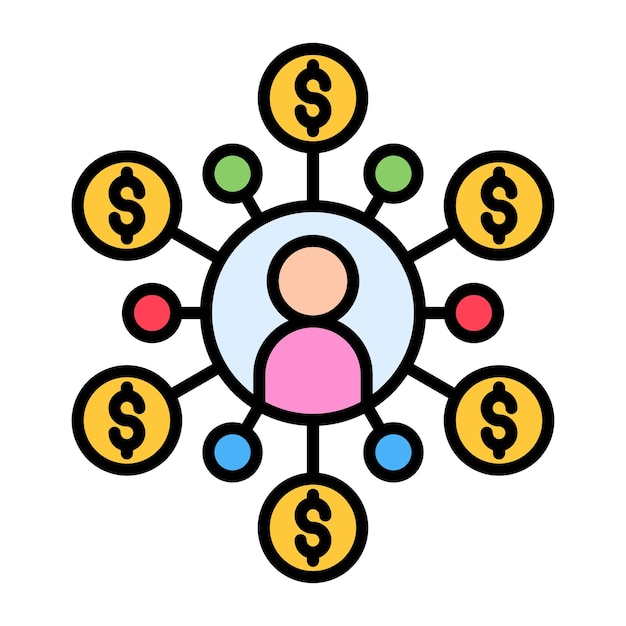 Ilustración plana de marketing de afiliados