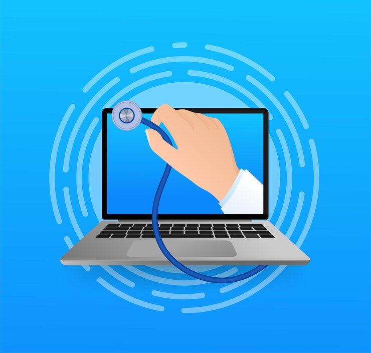 Vector ilustración plana con médico en línea consulta médica diseño plano de ilustración vectorial chat de video