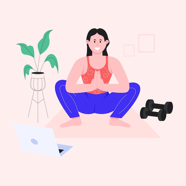 Vector una ilustración plana de meditación.