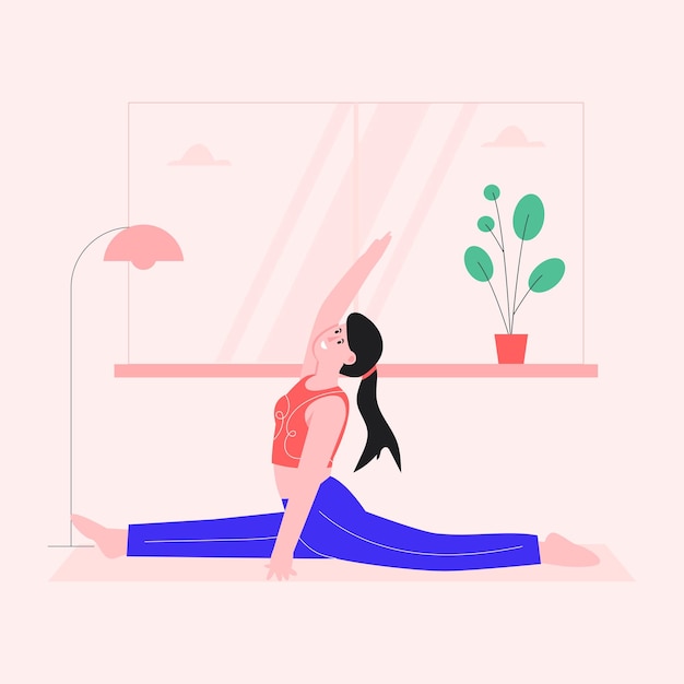 Una ilustración plana de meditación.