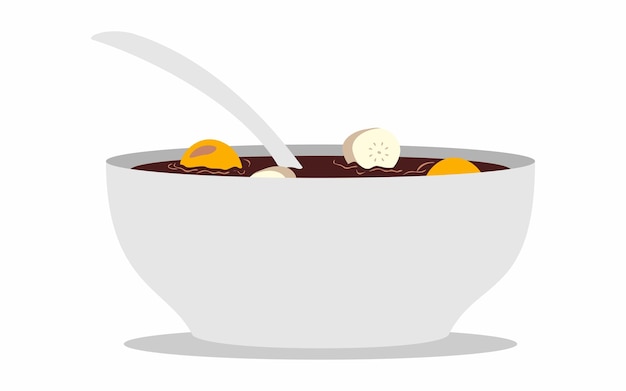 Ilustración plana del menú de Kolak para el Iftar